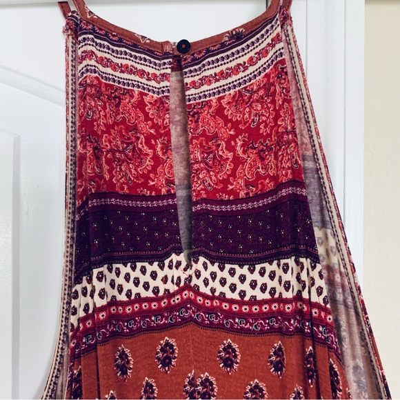 American Eagle Boho Festival Paisley Print Sundress High Neck Maxi Dress; Size M - Picture 9 of 11